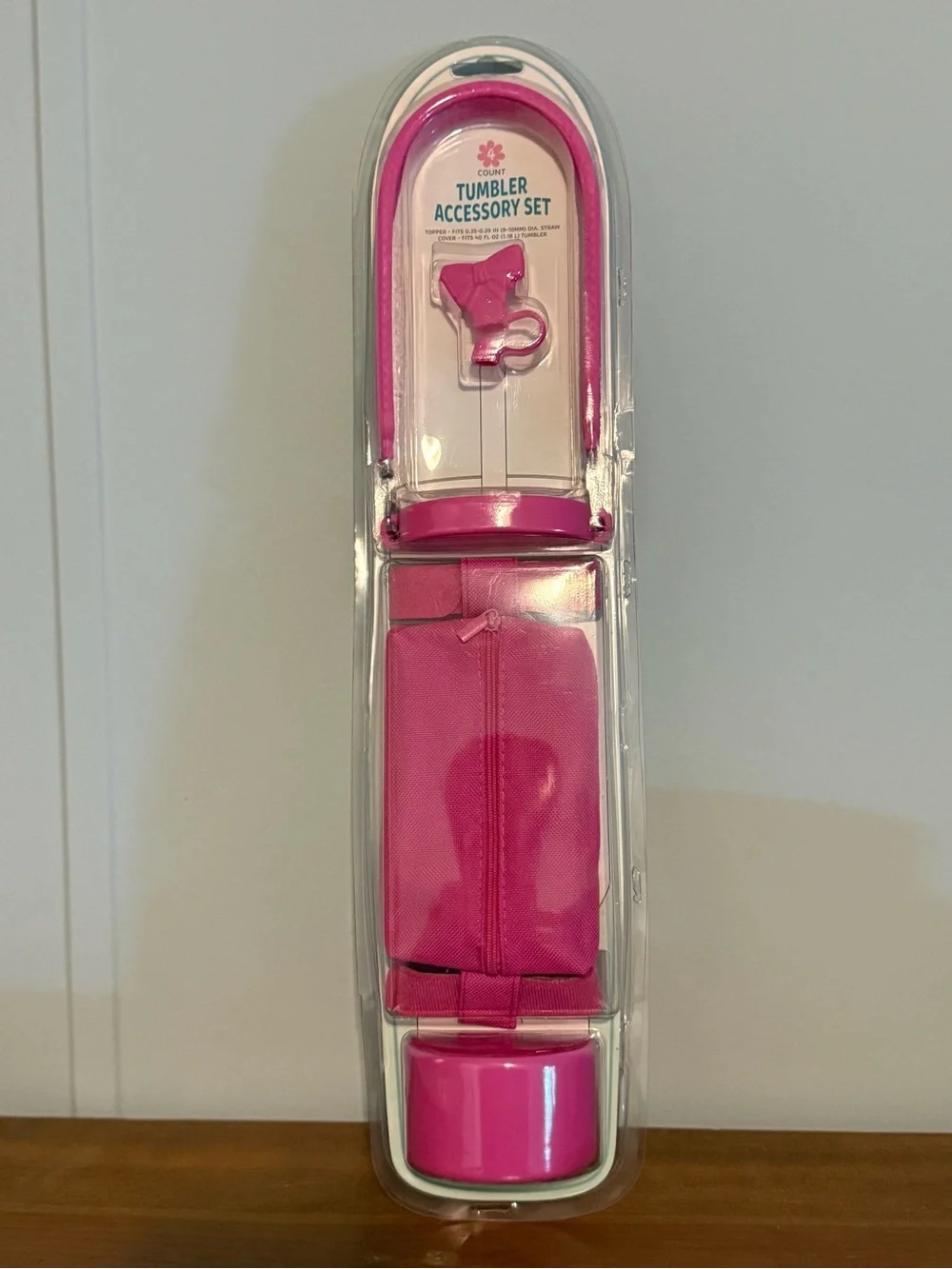 Tumbler Accessory Set 40oz Straw Cover Boot Strap. 4 pieces set. Only in pink.